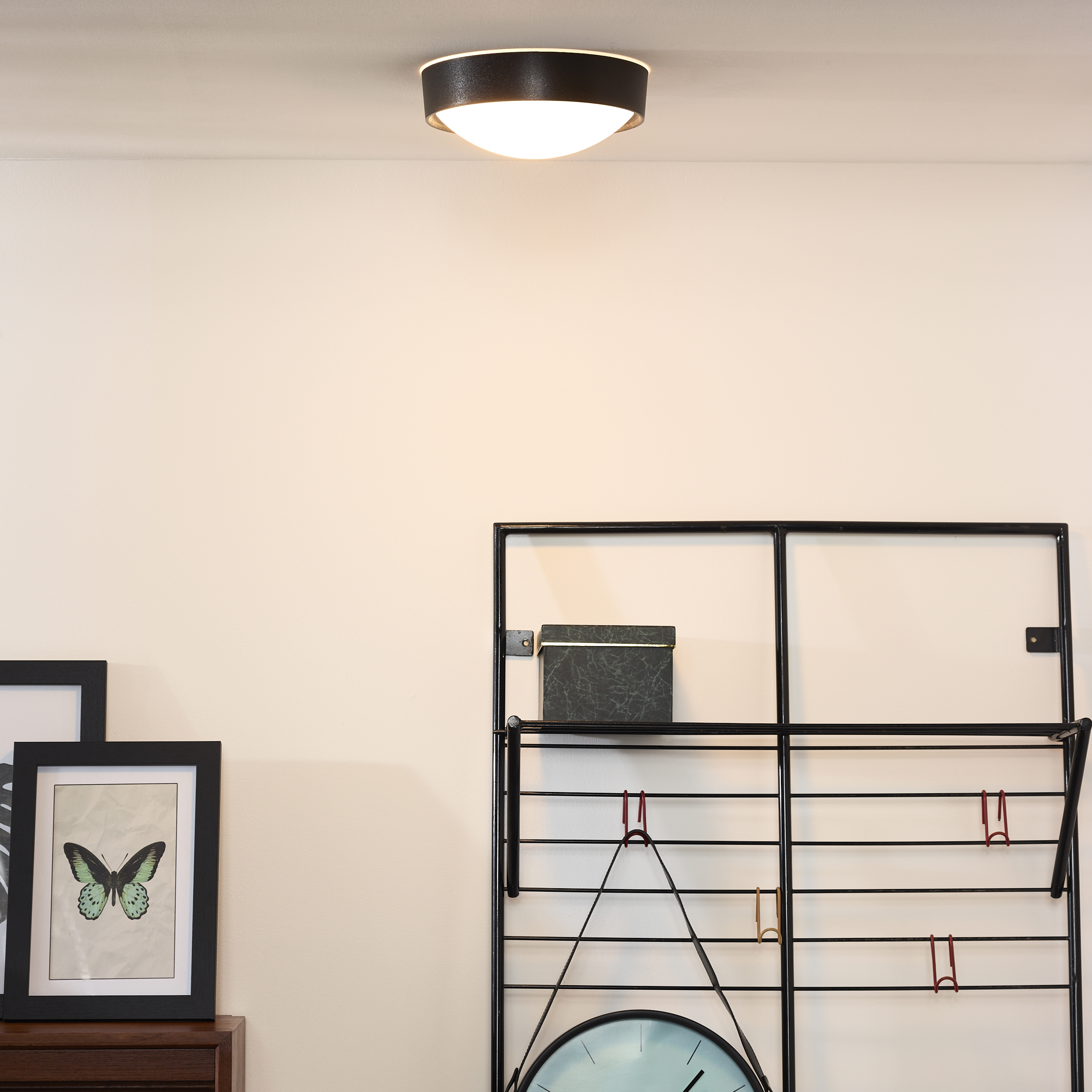 Lucide LEX - Flush ceiling light - Ø 25 cm - 1xE27 - Black